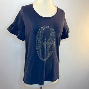 CONTE OF FLORENCE Women's Blue Galena T-shirt - Size Small - NWT
